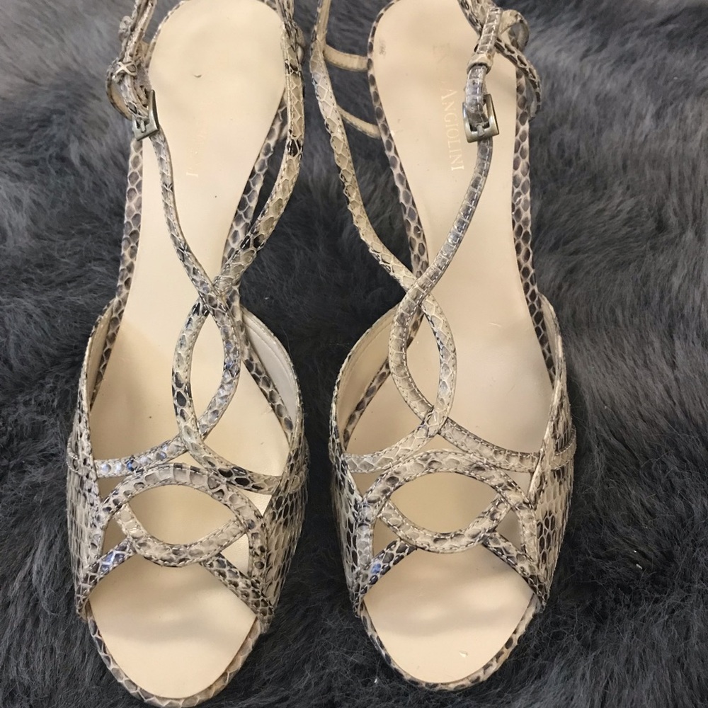 Enzo Angiolini Snake Print Sandal Pumps